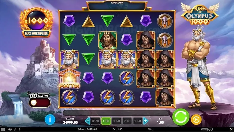 Golden slot machine with bursting coins